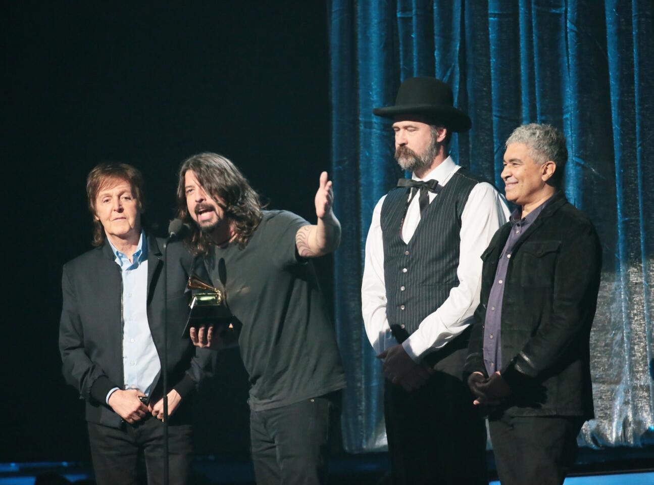 Paul McCartney, Dave Grohl, Krist Novoselic and Pat Smear