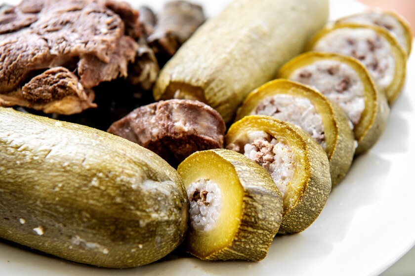 Koussa and grape leaves from Mama Lina