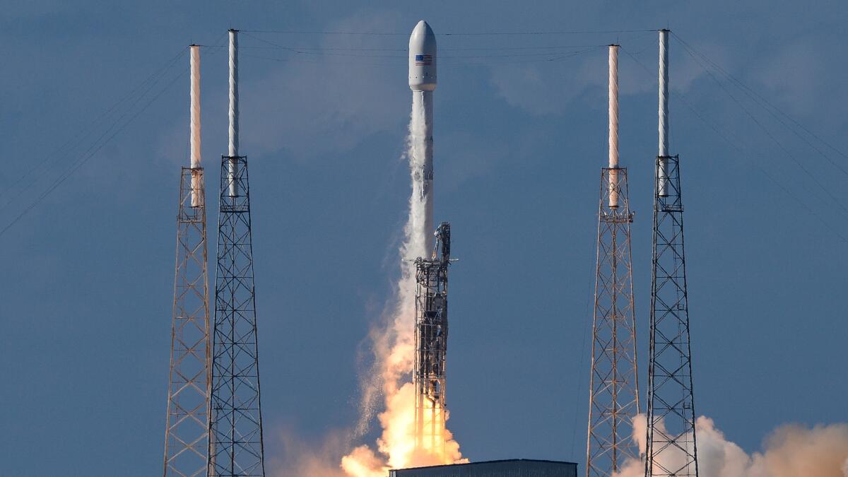 A SpaceX Falcon 9 rocket lifts off from Cape Canaveral Air Force Station in Florida on May 27, 2016.