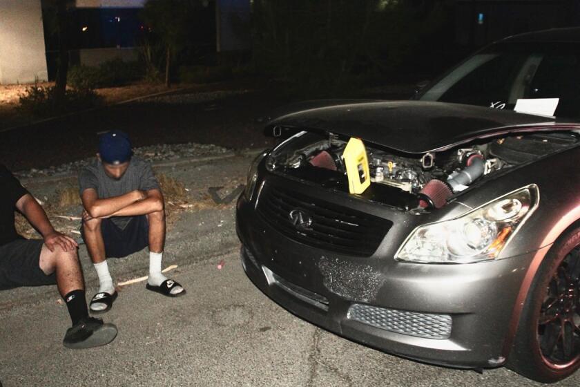 The California Highway Patrol arrested 27 suspects in connection to a street takeover in the city of Pomona on Sept. 4, 2022.