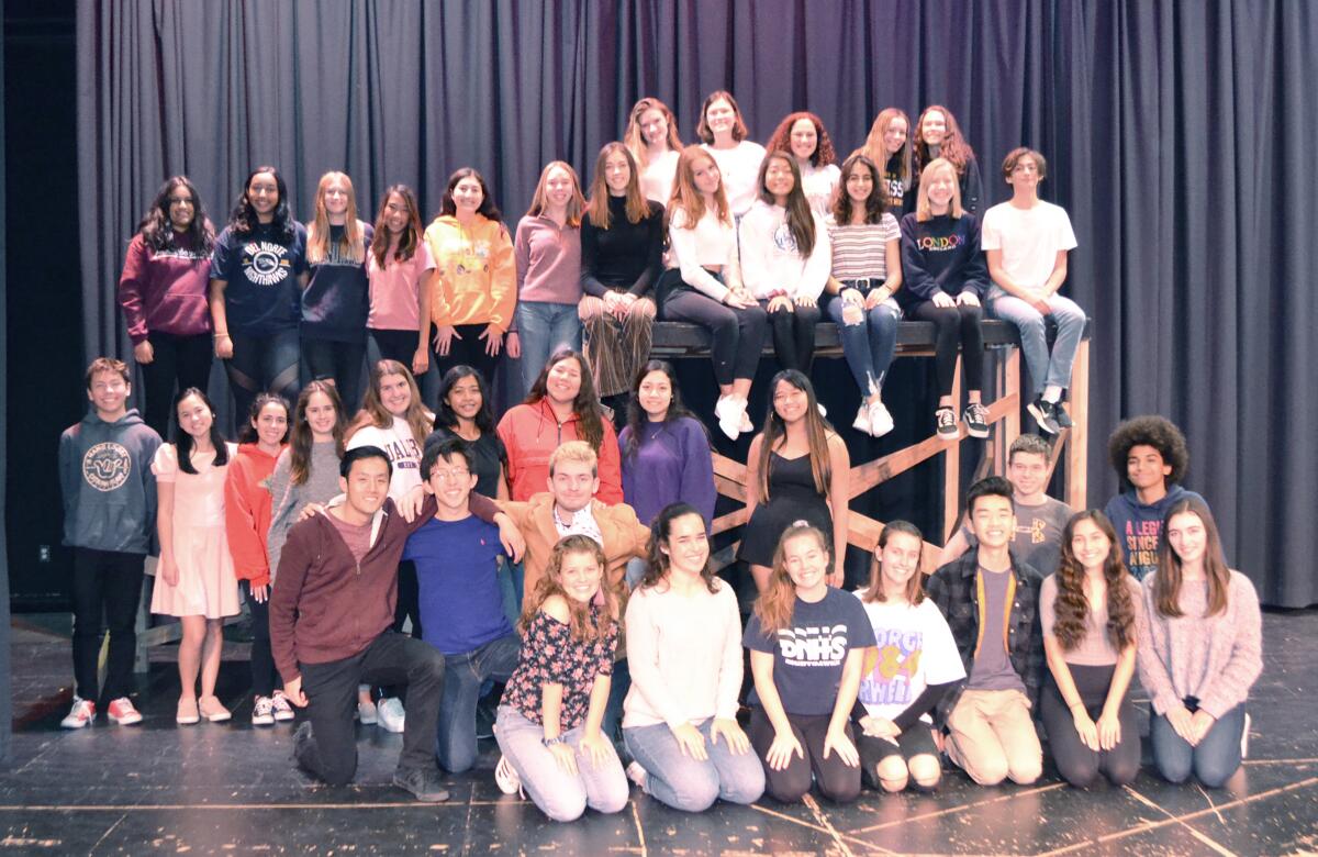 The cast of Del Norte High School’s production of “Mamma Mia!” that opens on Jan. 31.