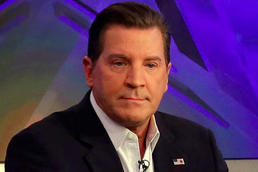 FILE - In this July 22, 2015, file photo, co-host Eric Bolling appears on "The Five" television program, on the Fox News Channel, in New York. Bolling is suing the reporter who broke the story that he allegedly sent lewd text messages to colleagues. Bolling filed a $50 million defamation lawsuit Wednesday against Yashar Ali, a Huffington Post contributing writer. (AP Photo/Richard Drew, File)