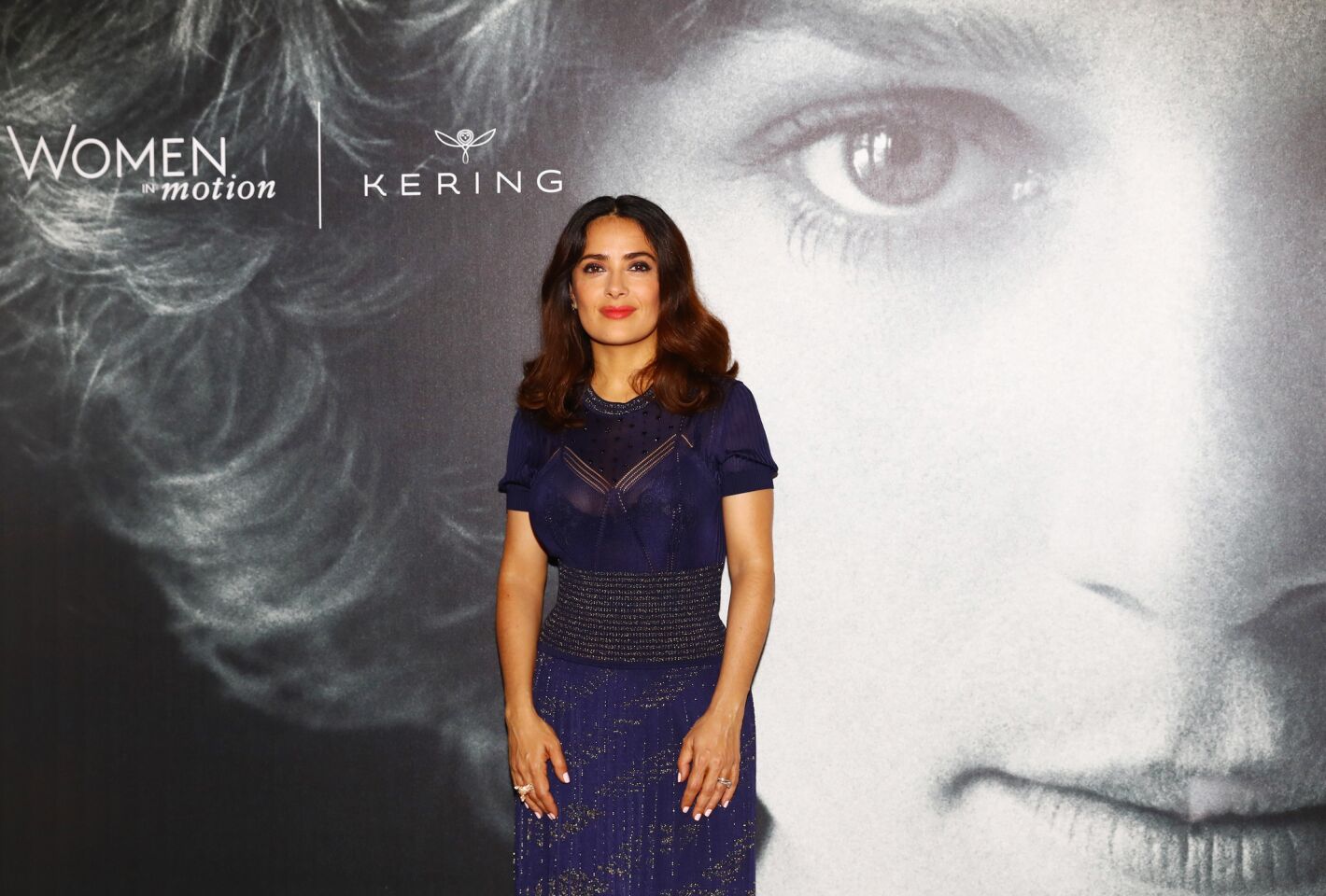 Salma Hayek Pinault attends Kering Women in Motion talk at the Cannes Film Festival on Monday.