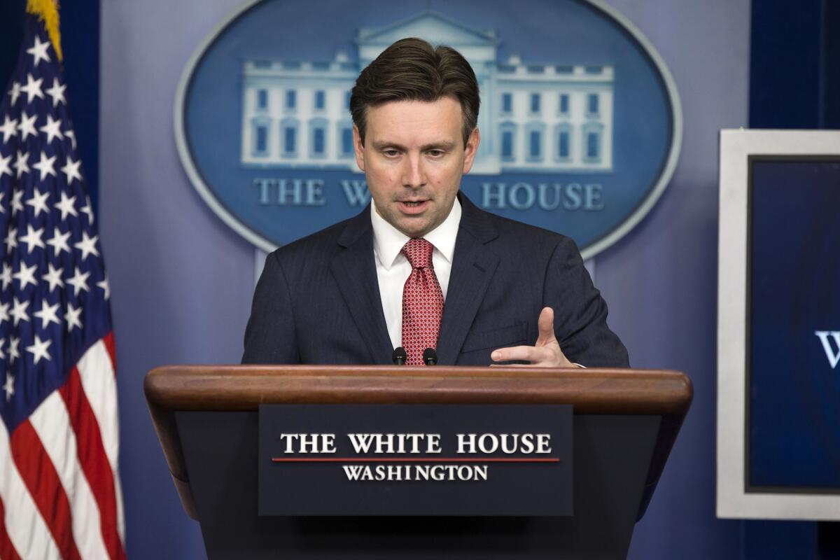 White House spokesman Josh Earnest said Monday that President Obama would veto the Keystone pipeline legislation that Republicans have vowed to bring to a vote early in the new Congress.