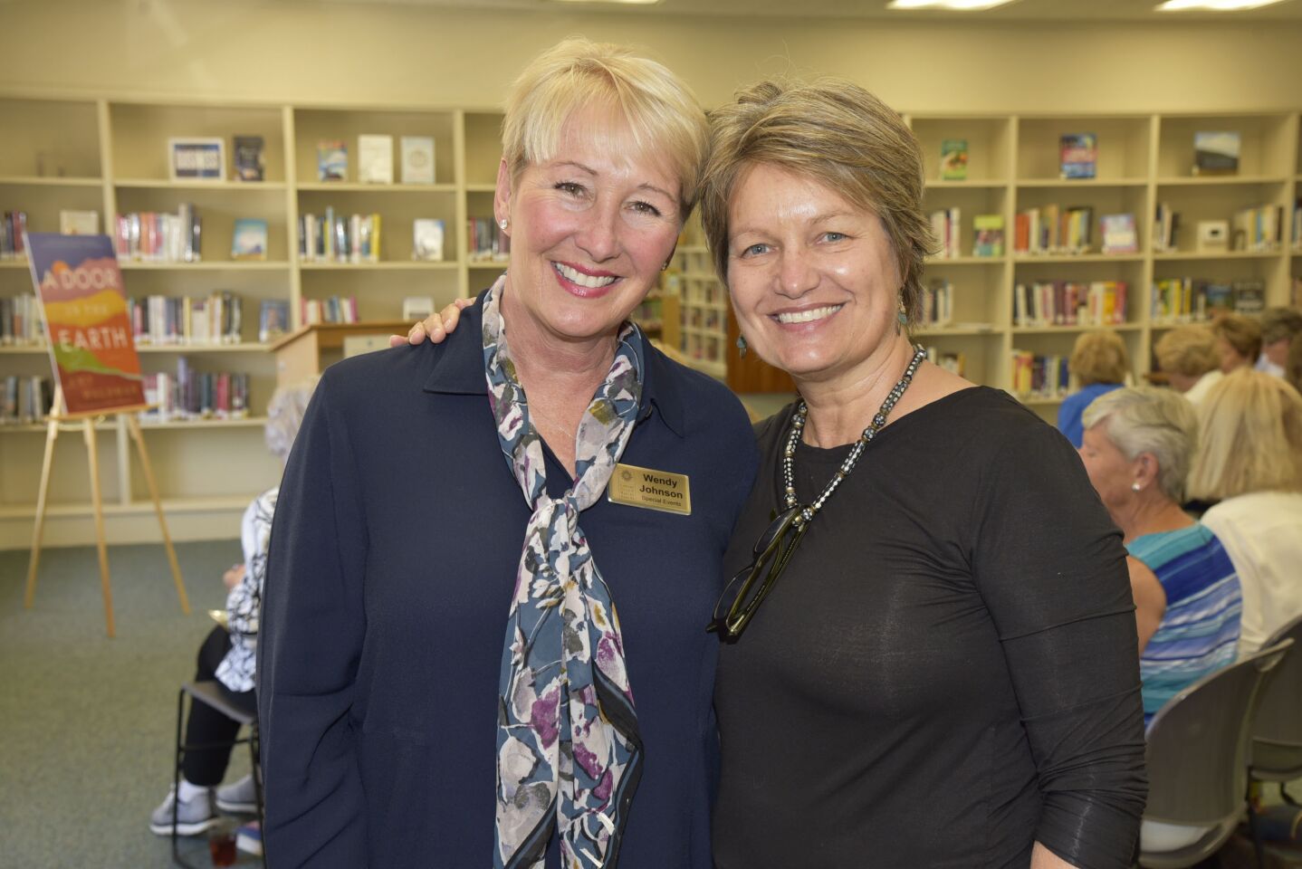 Wendy Johnson of Rancho Santa Fe Library Guild special events, board President Mary Siegrist