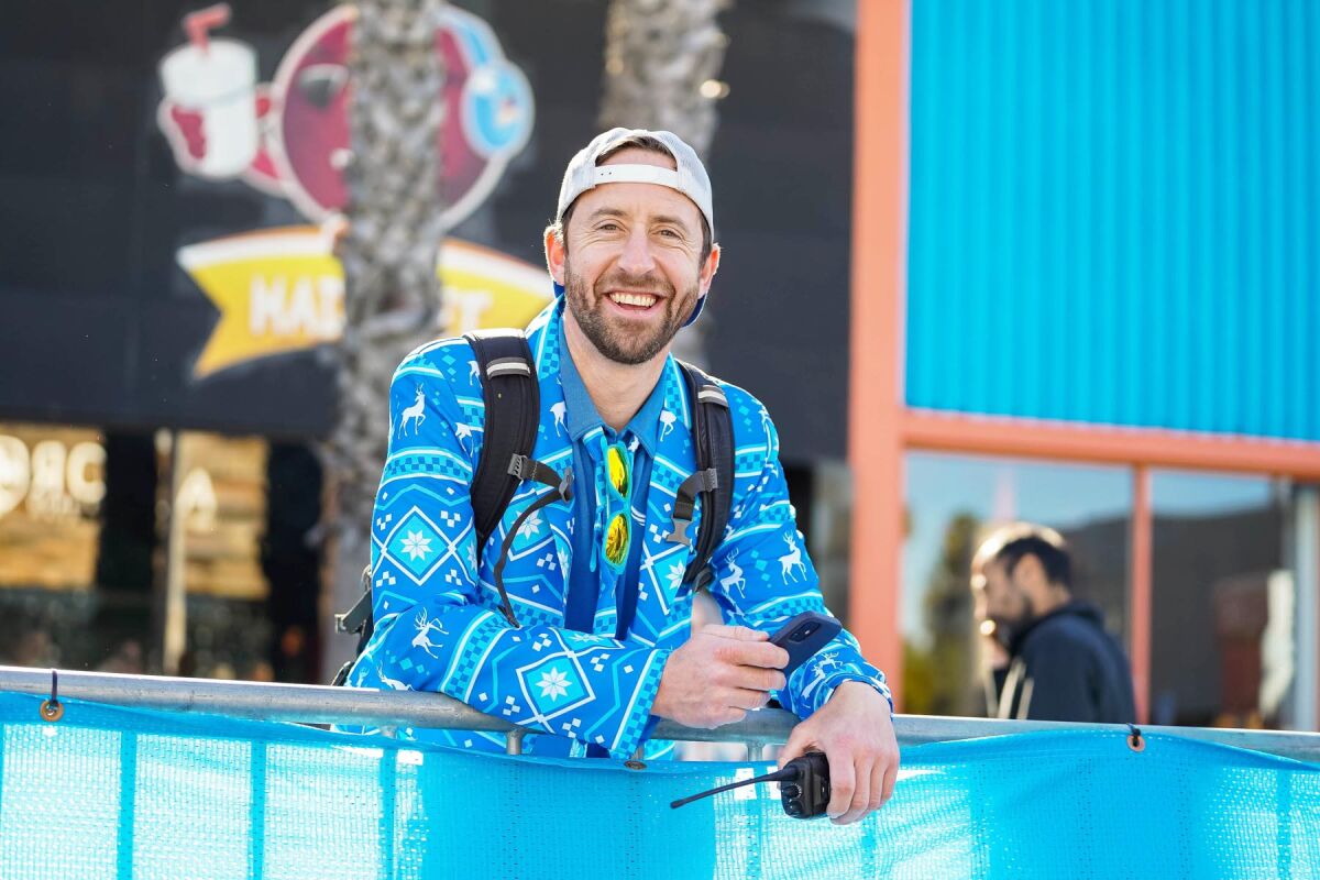 Eric Marenburg at the Santa Run in Pacific Beach last month.