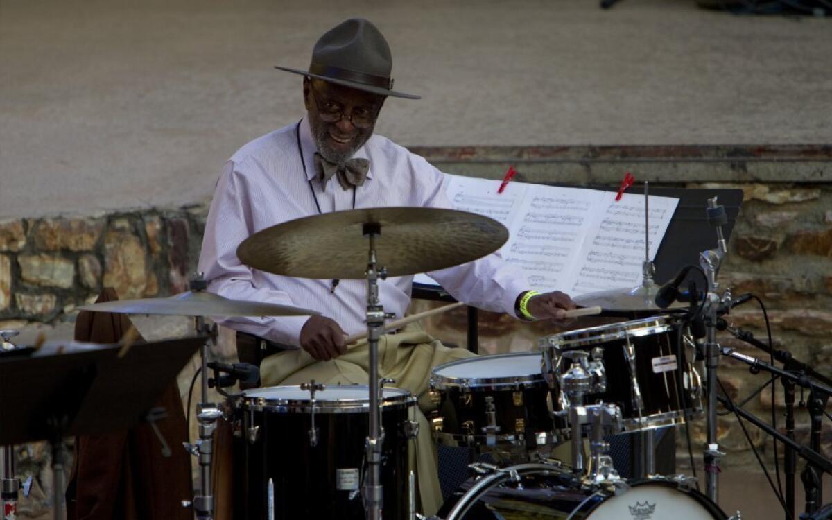 Drummer Albert "Tootie" Heath, onstage with the Richard Sears Group, opened the Angel City Jazz Festival.