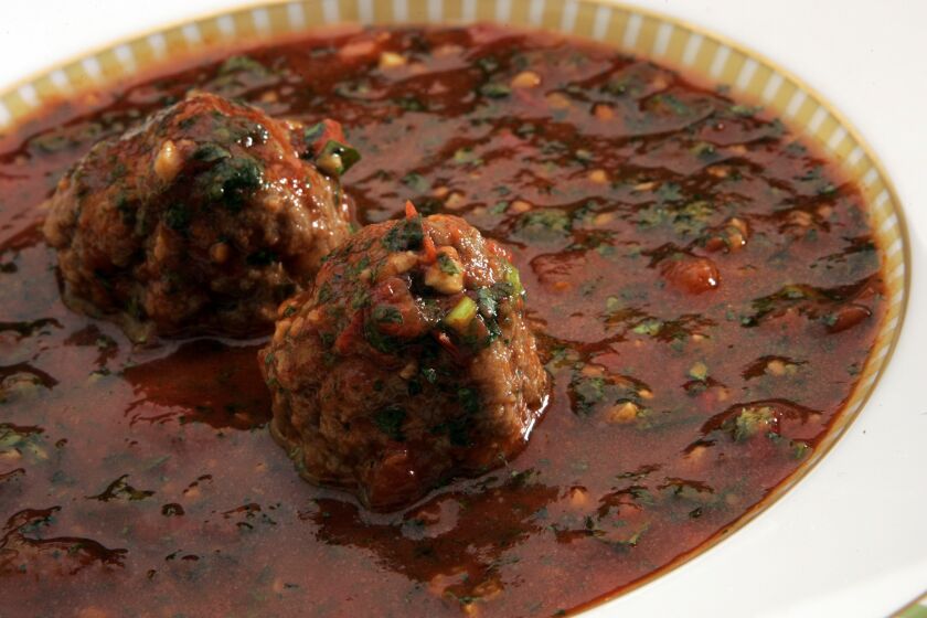 Recipe: Kibbeh bi'kizabrath (cilantro-tomato soup with Syrian meatballs)