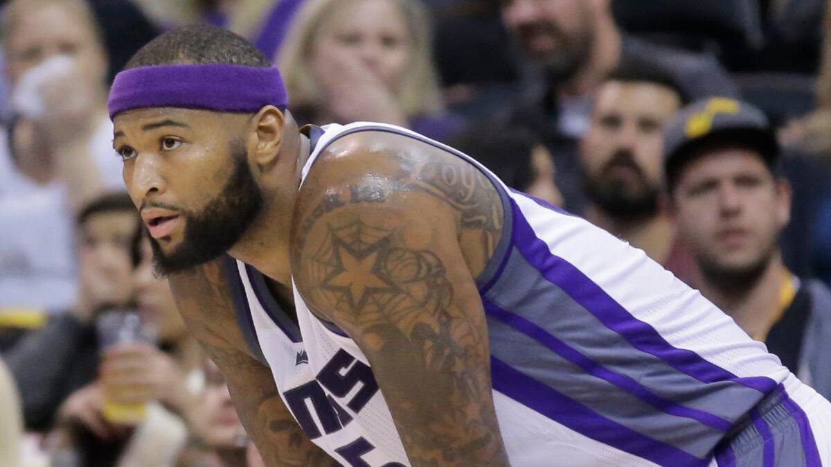 Sacramento Kings center DeMarcus Cousins catches his breath in the second half of a game against the Utah Jazz on Dec. 10, 2016, in Salt Lake City. The Jazz won, 104-84. (AP Photo/Rick Bowmer)