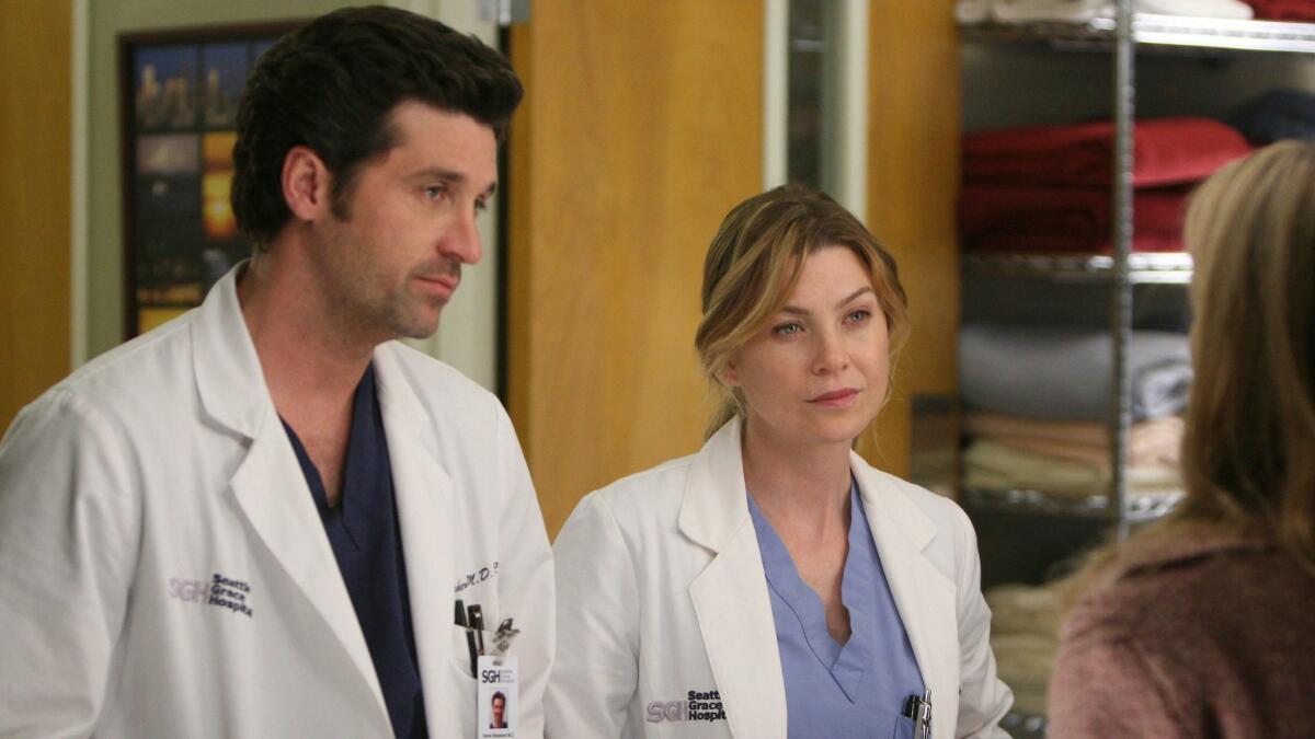 Patrick Dempsey and Ellen Pompeo in "Grey's Anatomy." (Michael Desmond / ABC)