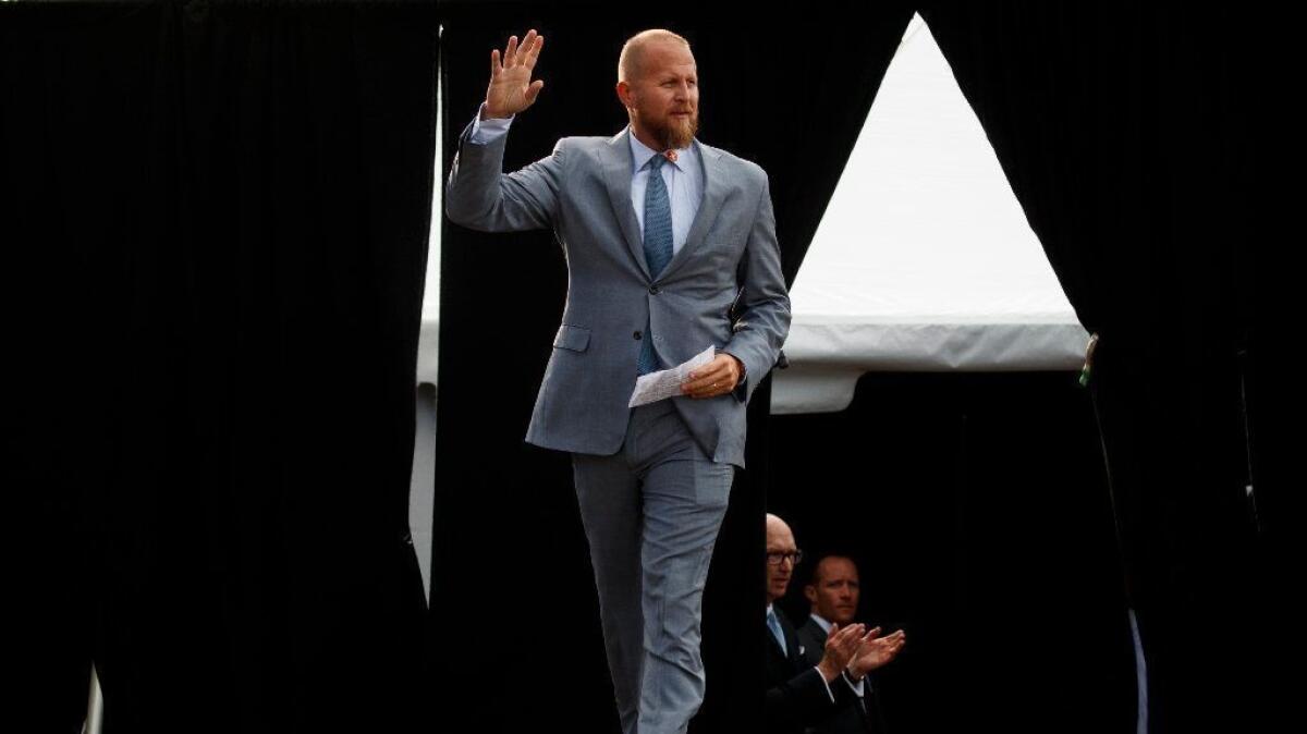 Brad Parscale, campaign manager for President Trump, at a rally in Florida last month.