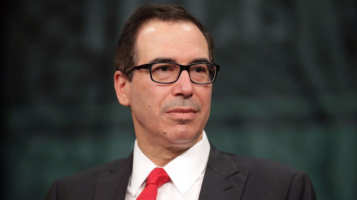 Treasury Secretary Steven Mnuchin has been defending the Trump administration tax plan, including the proposal to eliminate the federal deduction for state income taxes.