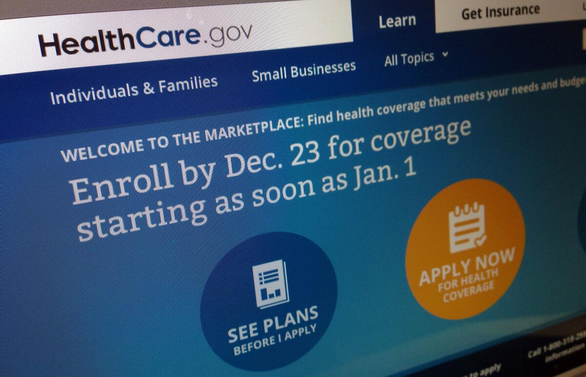 The HealthCare.gov website on Friday, noting to enroll by Monday for coverage starting as soon as Jan. 1, 2014.