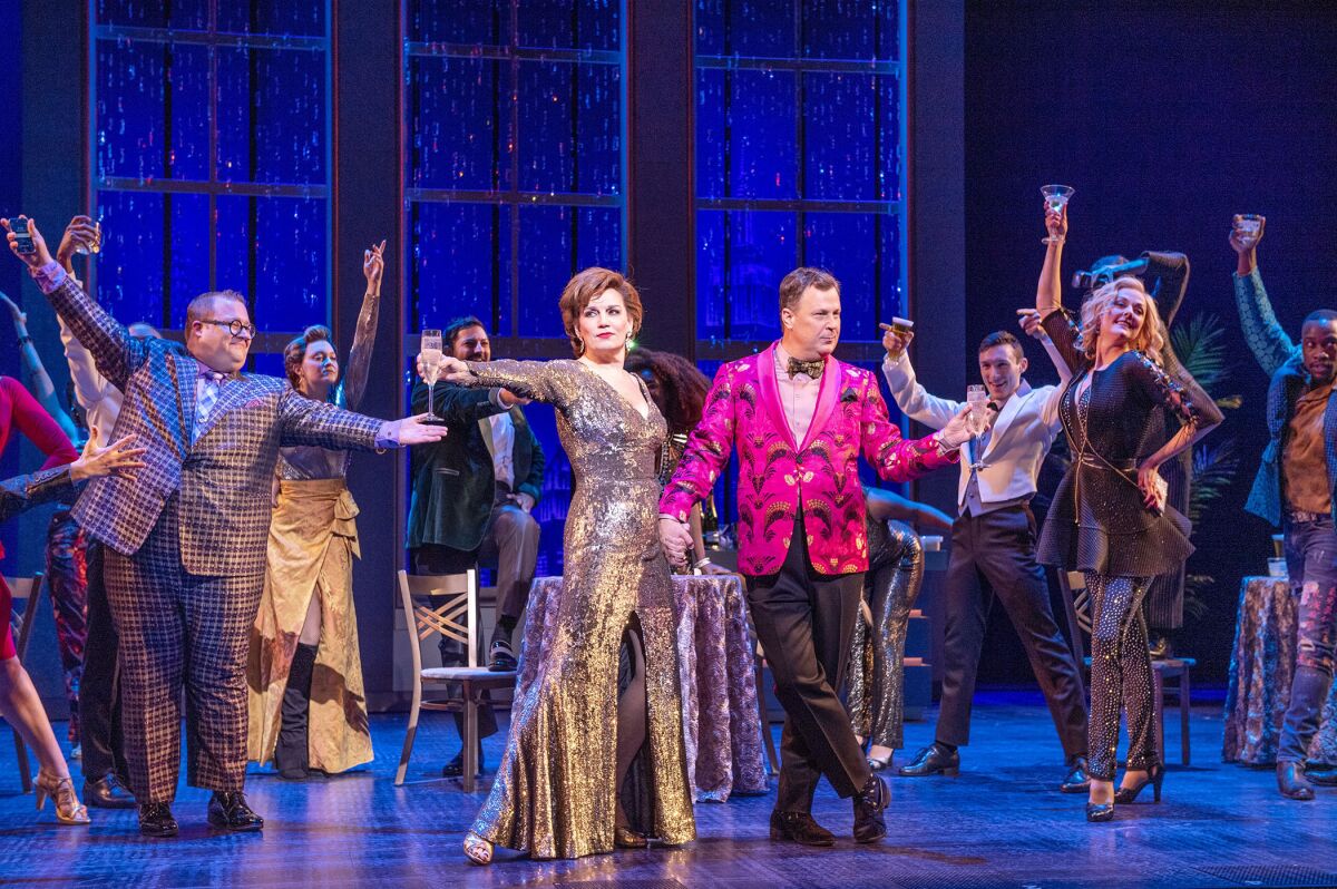 Josh Lamon, Beth Leavel, Brooks Ashmanskas, Angie Schworer and the cast of the 2018 Broadway musical "The Prom."