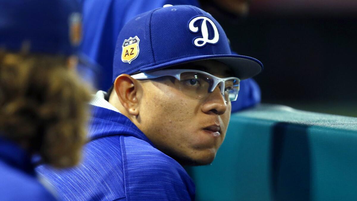 Dodgers pitcher Julio Urias is headed to triple-A Oklahoma City to start the season.