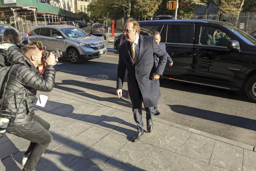 Actor Kevin Spacey arrives at federal court for a civil trial in the Manhattan borough of New York City on Thursday, Oct. 20, 2022. (AP Photo/Ted Shaffrey)