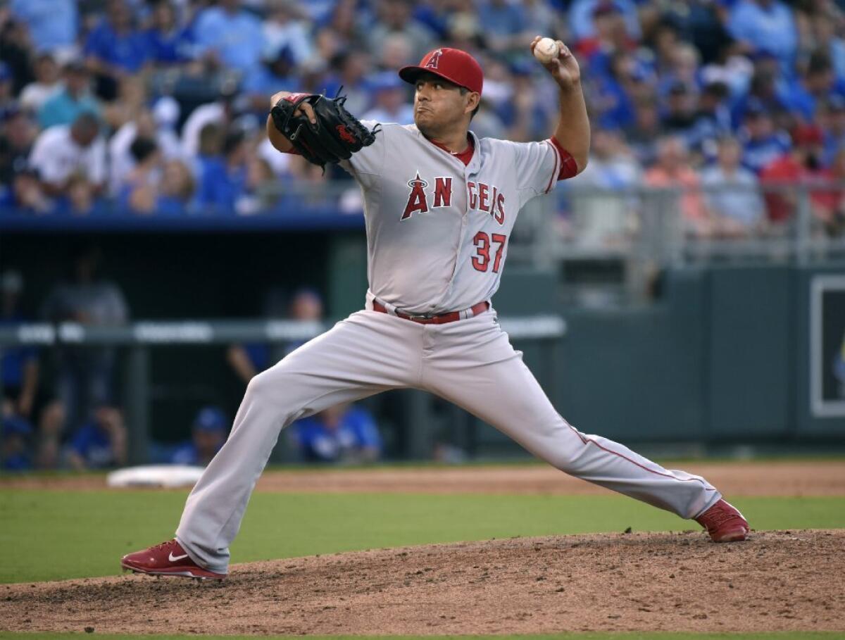 Cesar Ramos pitches into the fourth inning of a game against the Kansas City Royals at Kauffman Stadium on Aug. 15.