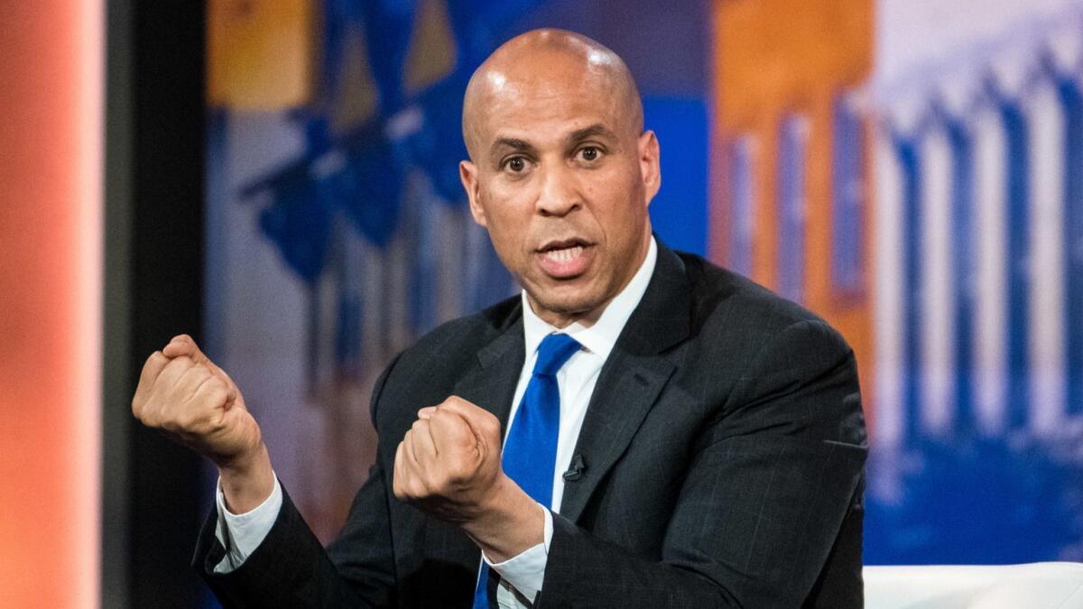 The first 2020 Democratic presidential debate offers Sen. Cory Booker of New Jersey an opportunity to lift his low standing in the polls.
