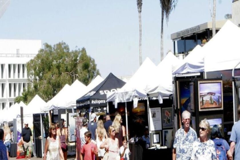 Visitors enjoy last year's La Jolla Art & Wine Festival.