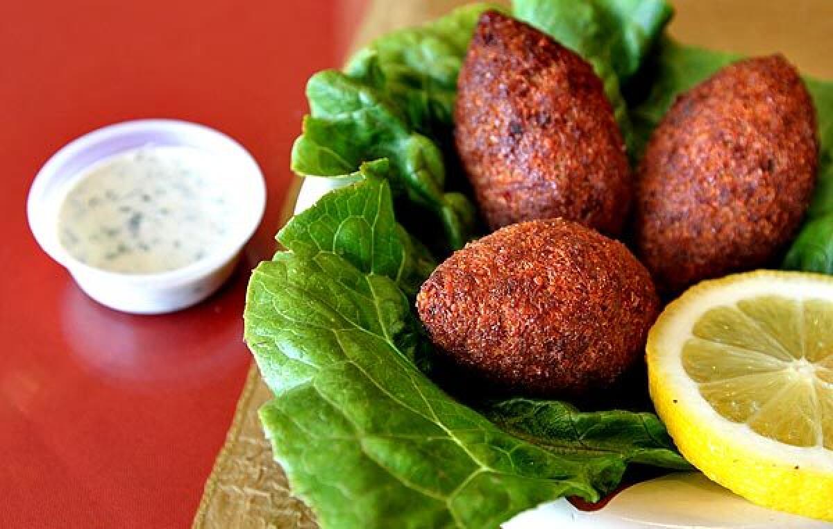 Kabab Grill's kibbe is stuffed with ground beef, pine nuts, onions and spices.