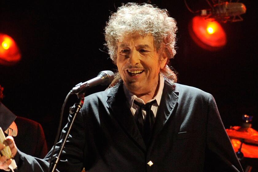 Bob Dylan, photographed in Los Angeles in 2012, has won the Nobel Prize for literature. He will perform Friday during the second weekend of the Desert Trip festival.