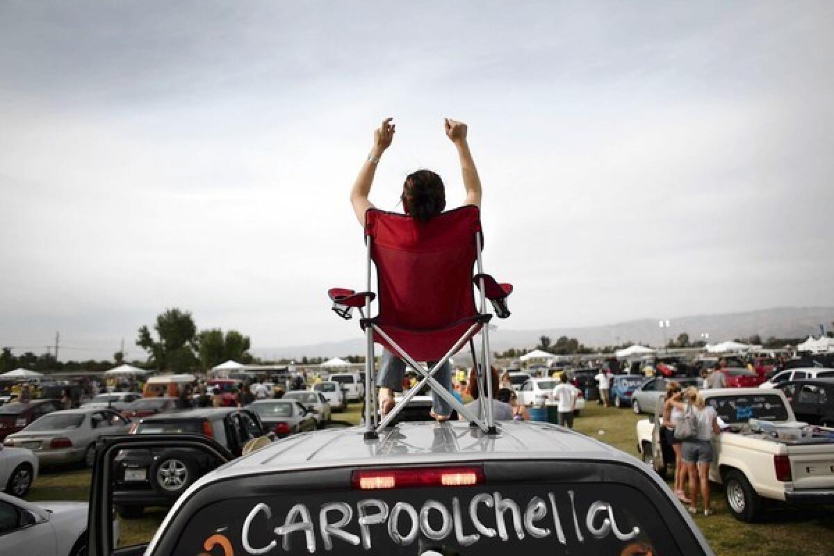 Fans with tickets for camping line up to be checked by security before entering the 2011 Coachella Valley Arts and Music Festival. Officials say security will be amped up this year.