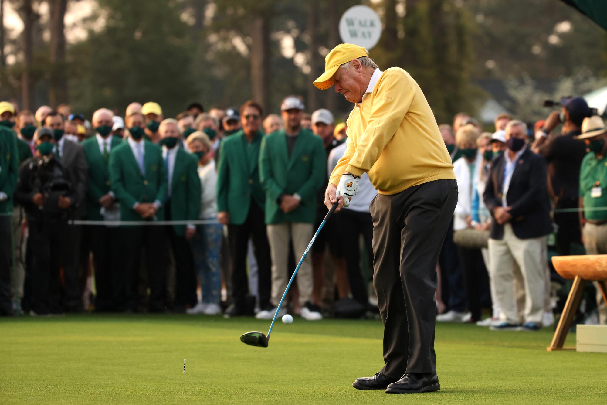 Jack Nicklaus hits his tee shot.