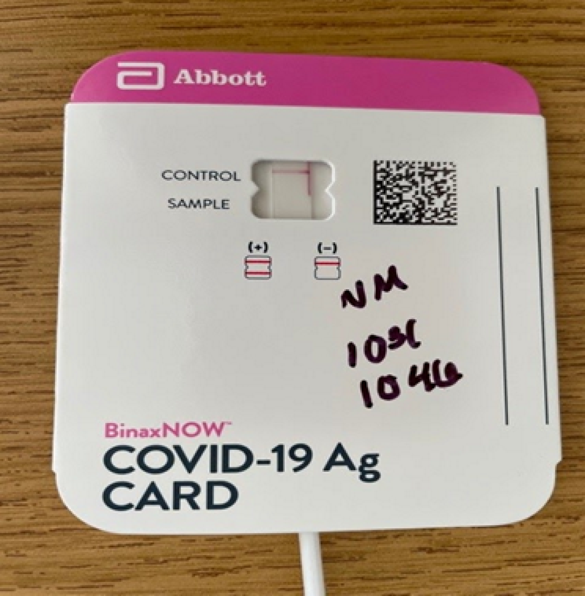A BinaxNOW COVID antigen test used in Coronado Unified's testing program
