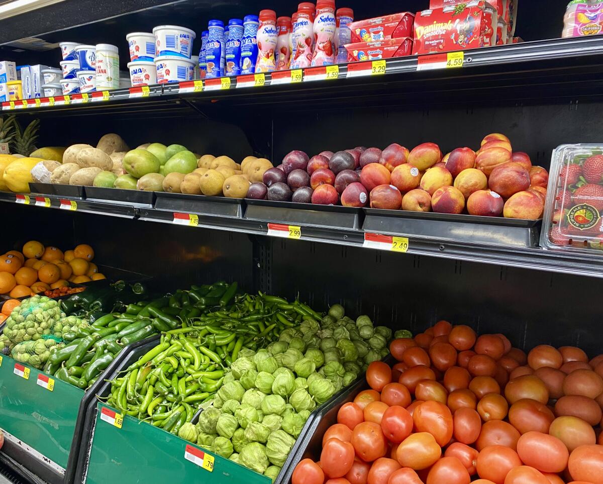 Fresh produce at a CalFresh grocery market.