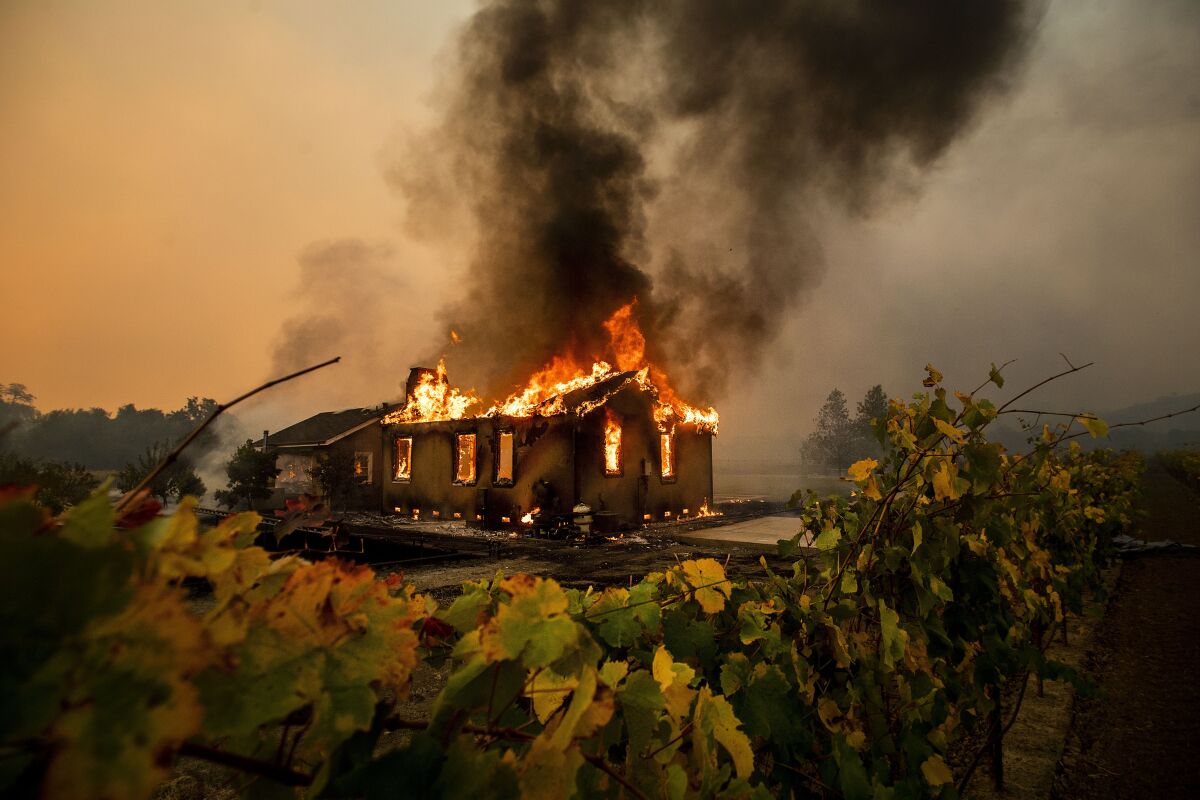 Kincade fire burns in Sonoma County, California