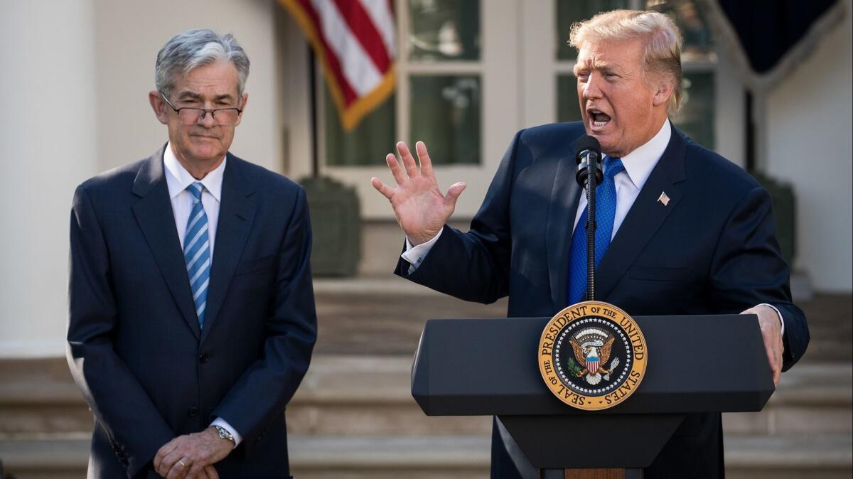President Trump introduces his nominee for chairman of the Federal Reserve, Jerome H. Powell, during a press event in the Rose Garden at the White House in November 2017.