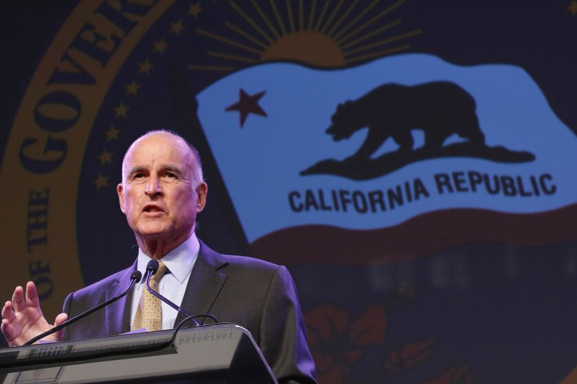 Gov. Jerry Brown has announced a goal to reduce greenhouse gas emissions to 40% below the 1990 level by 2030.