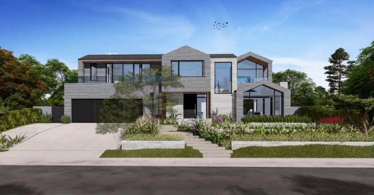 A rendering depicts a proposed project at 8457 Prestwick Drive, as presented to the La Jolla Shores Permit Review Committee.