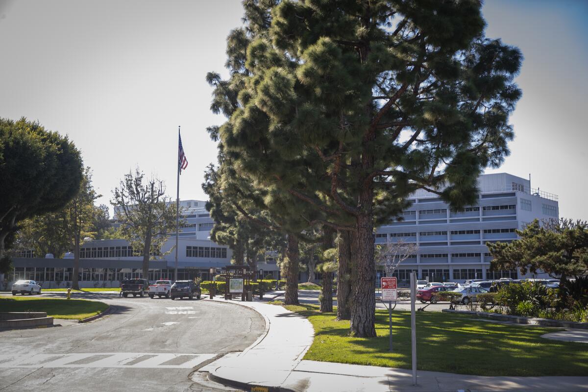 A view of the Fairview Developmental Center in Costa Mesa, an alternate field hospital site that has 180 beds.