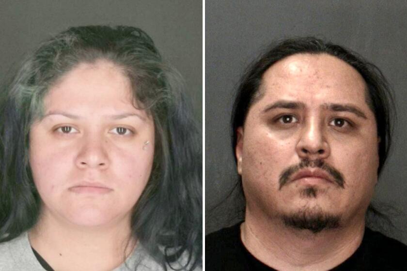 Jessica Salas-Ruiz, left, and Fernando Inzunza were arrested and booked for corporal punishment of a child