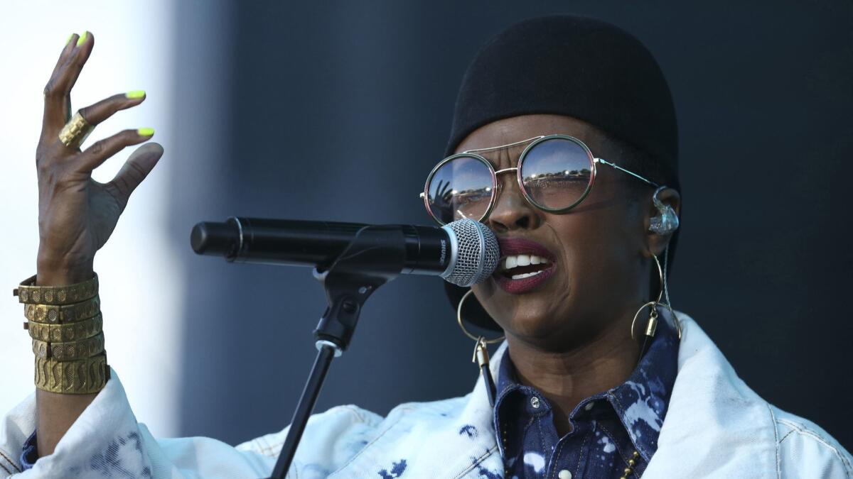 Lauryn Hill performs at the Soundset Festival in Falcon Heights, Minn. on May 28, 2017.