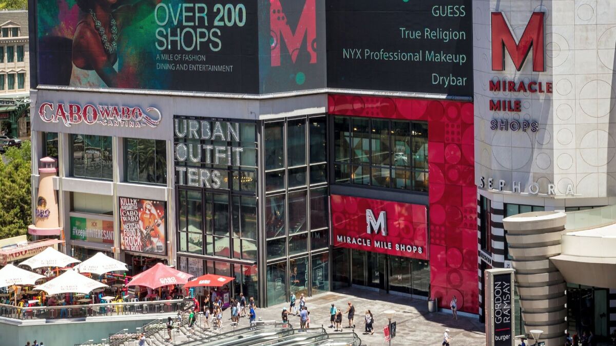 About half the shops at the Miracle Mile in Las Vegas reopened this week.