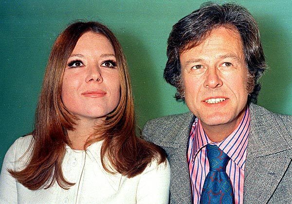 Robert Culp with actress Diana Rigg, promoting a film they did for British television.