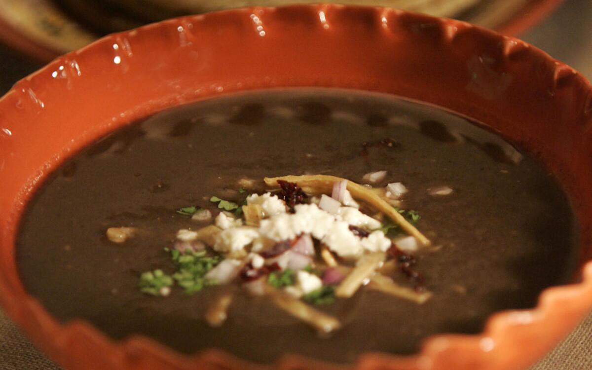 Black bean tortilla soup