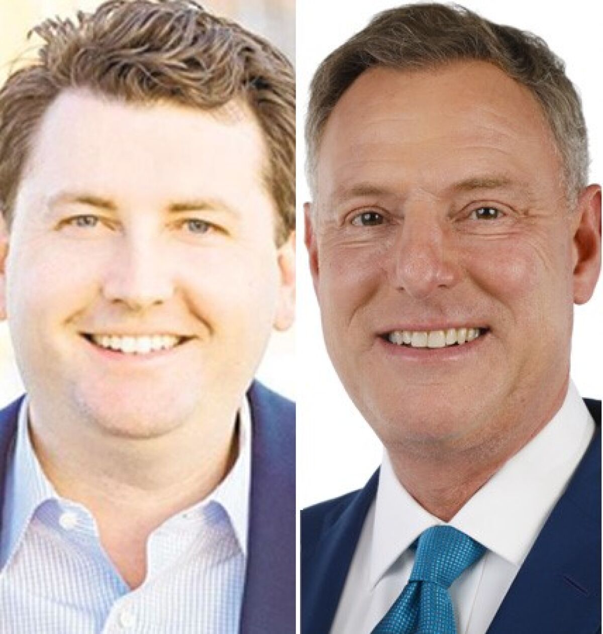 Republican Corey Gustafson (left) and Democratic Rep. Scott Peters