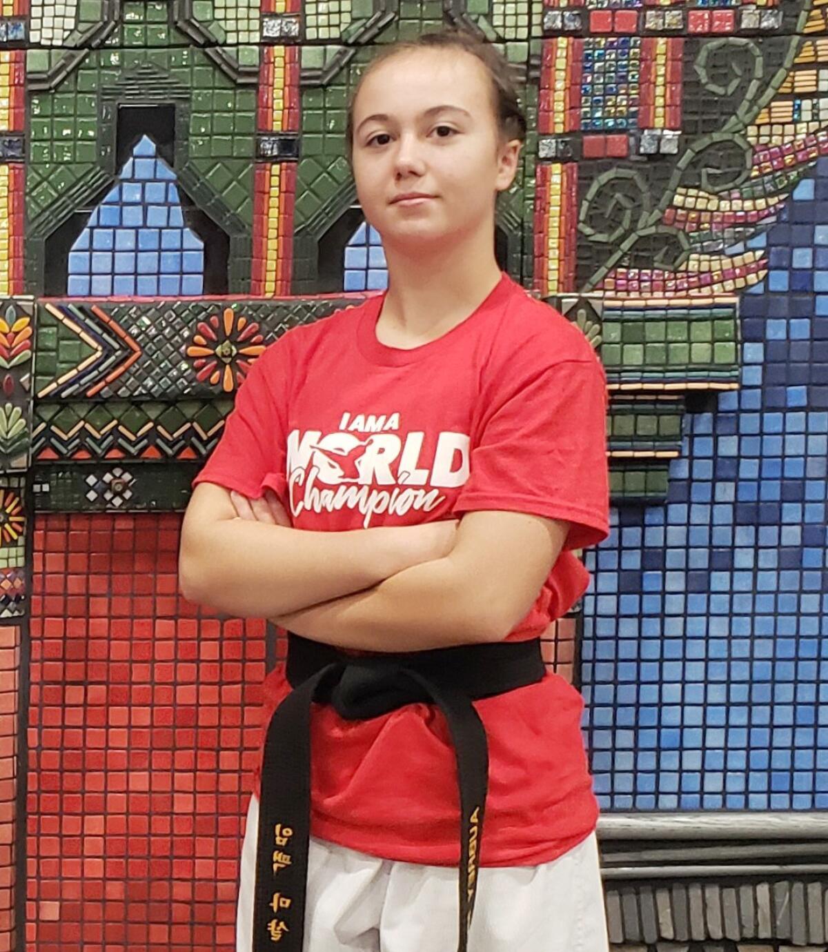 Aubrey McLean won gold in Xtreme Weapons and silver in Creative Weapons at the Songahm Taekwondo World Championships.