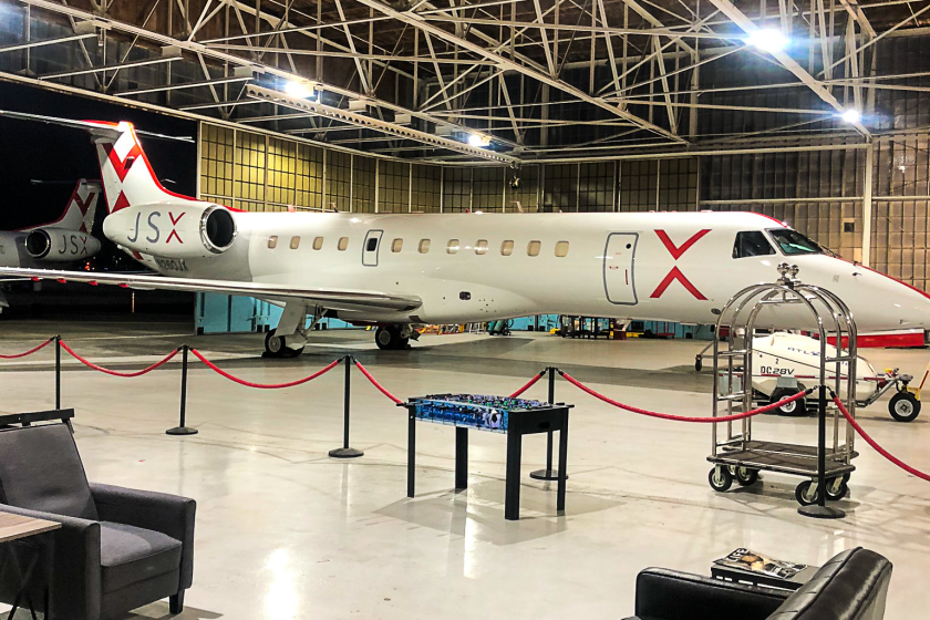 Your jet is waiting. JSX passengers can unwind in the hangar next to their plane at Burbank Hollywood Airport.