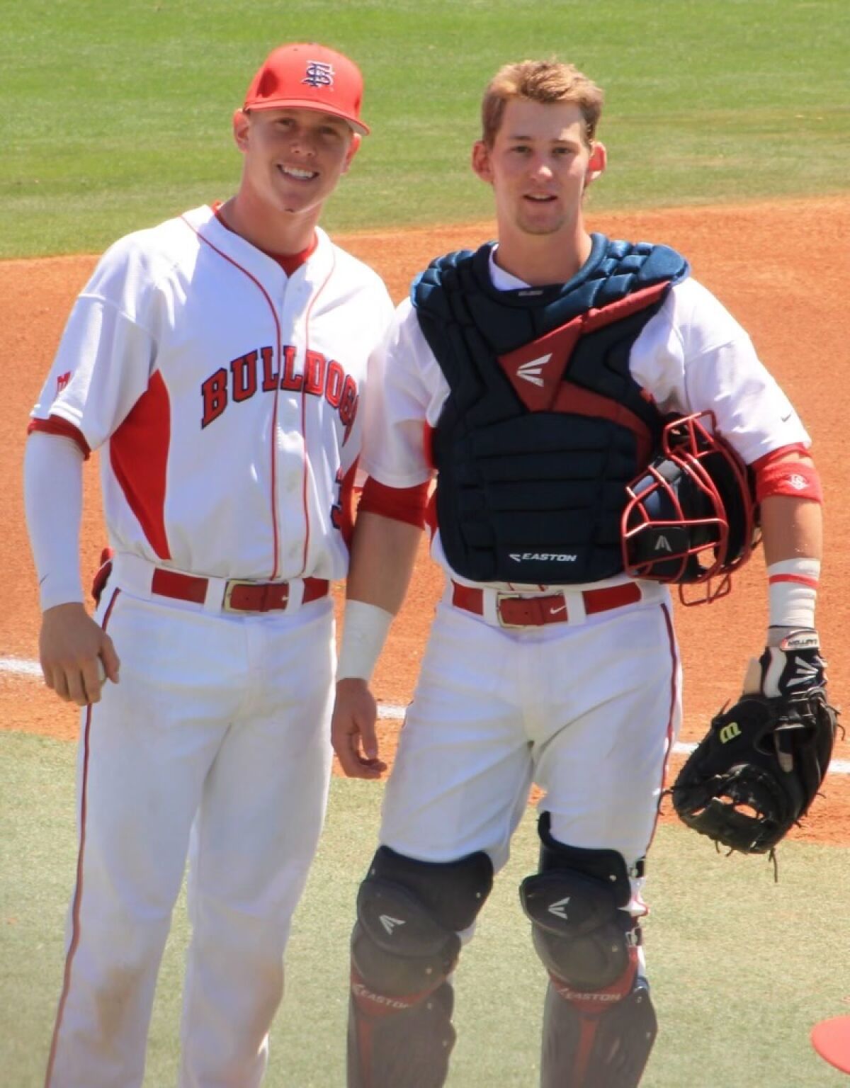 Trent Woodward, left and Taylor Ward are shown in 2014 when they were teammates at Fresno State. 