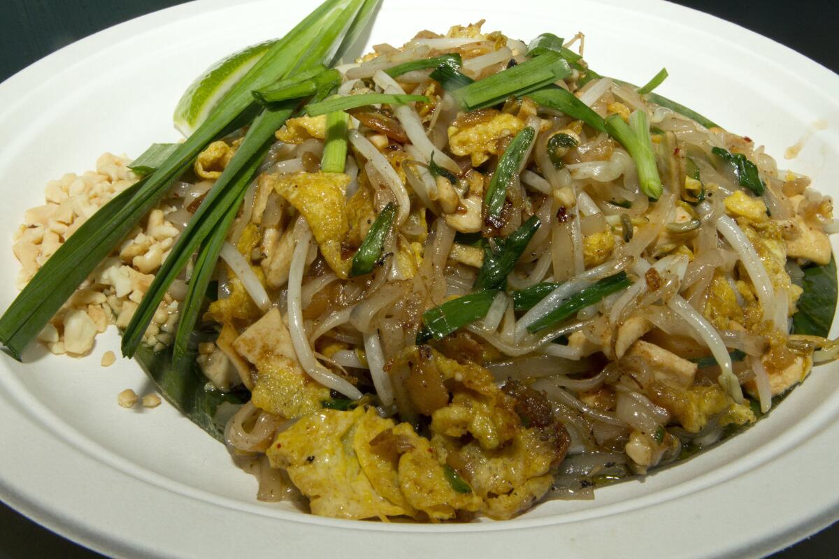 Phat Thai (stir-fried noodles, also called pad Thai) is the signature dish at Pok Pok. And it's very customizable.