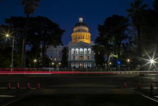 SACRAMENTO, CA - JANUARY 19, 2021: The California State Capitol dome was lit at 2:30pm Tuesday in unison with efforts across the country to memorialize lives lost to Covid on January 19, 2021 in Sacramento, California.(Gina Ferazzi / Los Angeles Times)
