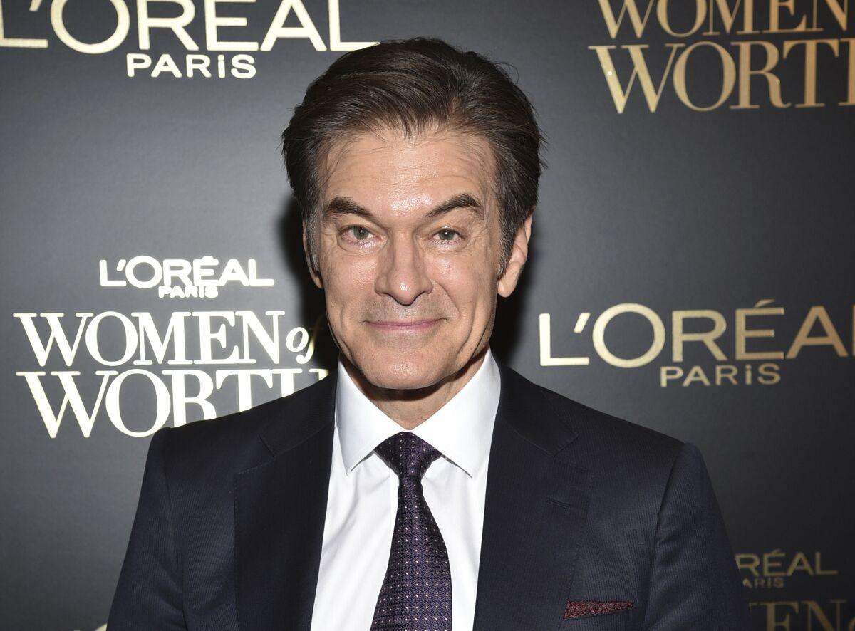 FILE - This Dec. 4, 2019 file photo shows Dr. Mehmet Oz at the 14th annual L'Oreal Paris Women of Worth Gala in New York. TV stations in Philadelphia, New York City and Cleveland said Wednesday that they are taking down the "Dr. Oz Show," now that the show's host, Mehmet Oz, has formally become a candidate for U.S. Senate. The stations were compelled by the Federal Communications Commission's “equal time” rules that give rival candidates the ability to request matching air time. (Photo by Evan Agostini/Invision/AP, File)