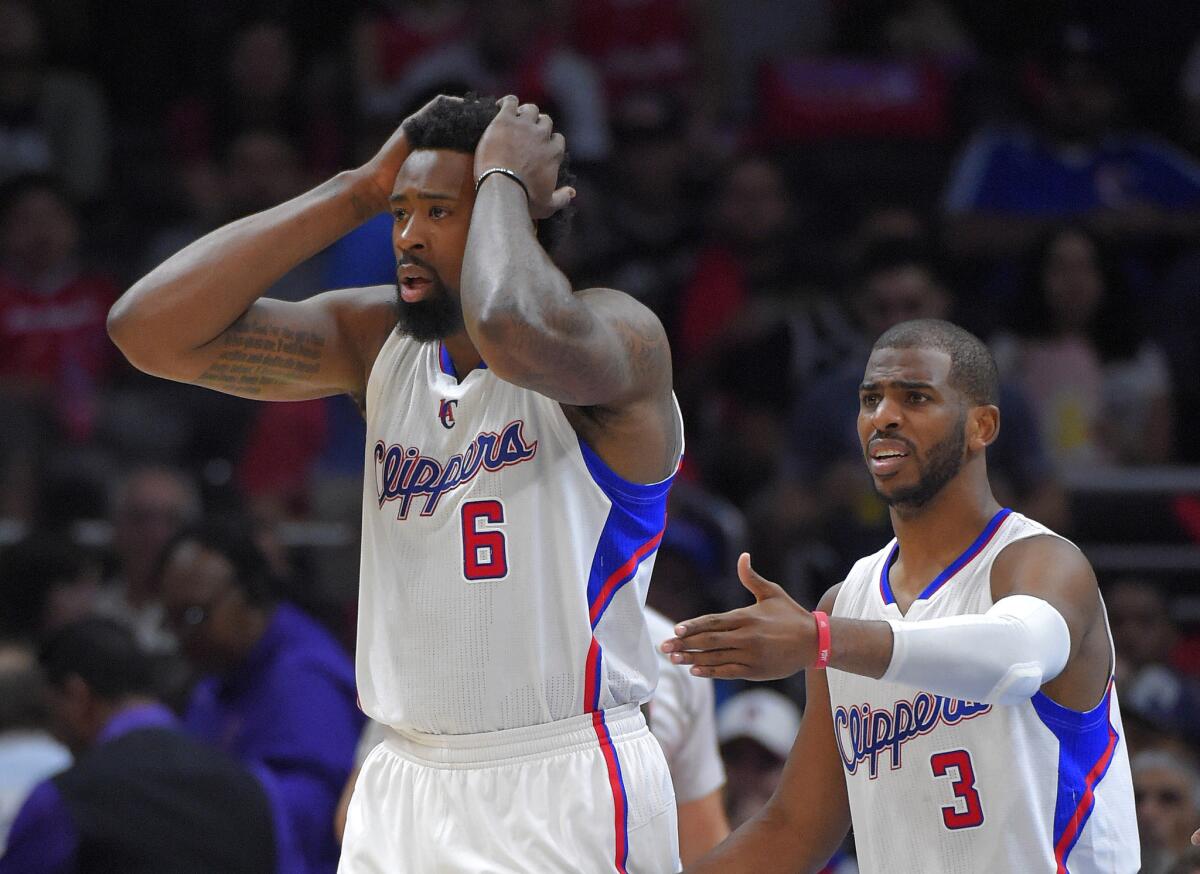 Clippers Coach Doc Rivers says there was no rift between center DeAndre Jordan, left, and guard Chris Paul during the 2014-15 season.