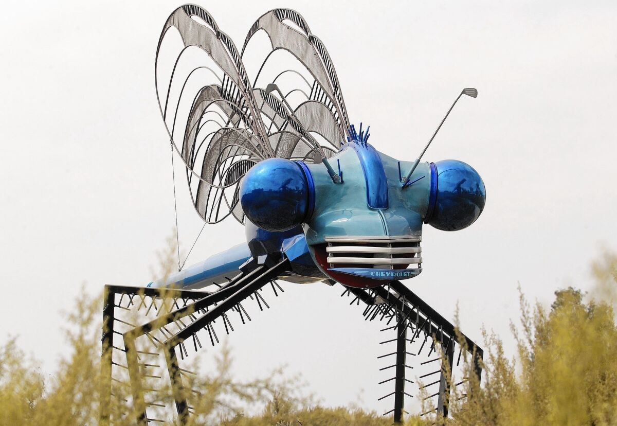 "Demoiselle," by LT Mustardseed, at Civic Center Park in Newport Beach on Friday, August 21.