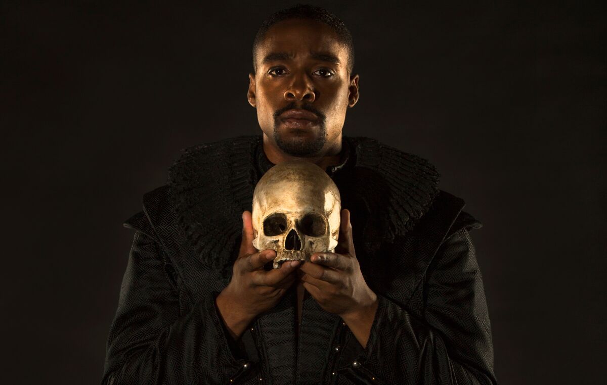 Grantham Coleman in The Old Globe's 2017 production of "Hamlet."  