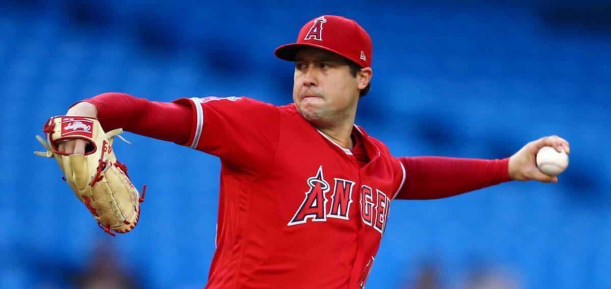 Angels pitcher Tyler Skaggs delivers during a game against the Toronto Blue Jays on June 18. Skaggs was found dead in a Texas hotel room on July 1.